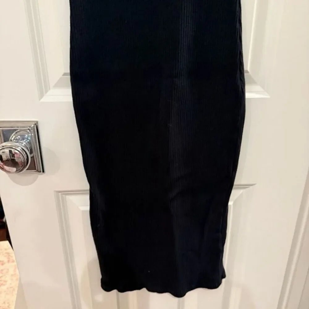 Wilfred Free Aritzia Square Neck Ribbed Mini Dress Black size XS Going Out - Picture 9 of 12